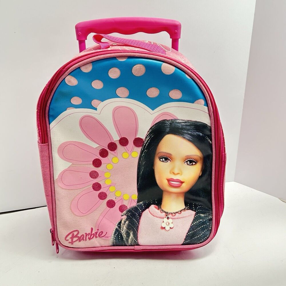 Vintage 2007 Barbie Fashion Fever Teresa Rolling Doll Storage Trunk Suitcase